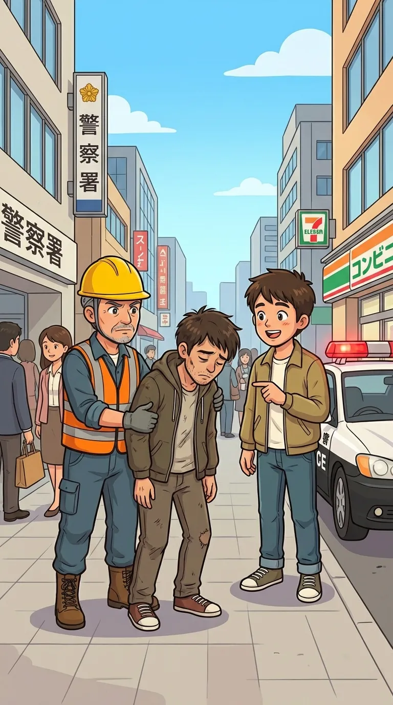 捕まる