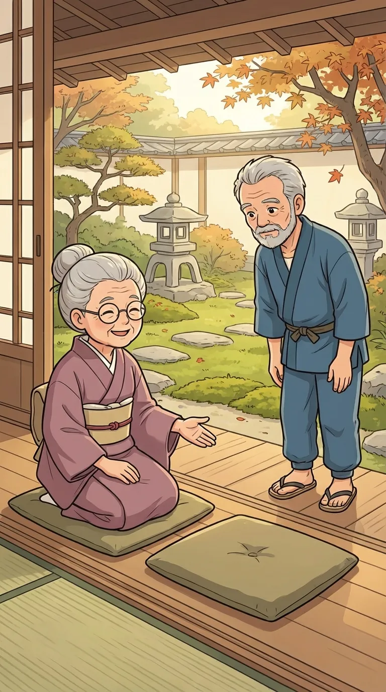 座る