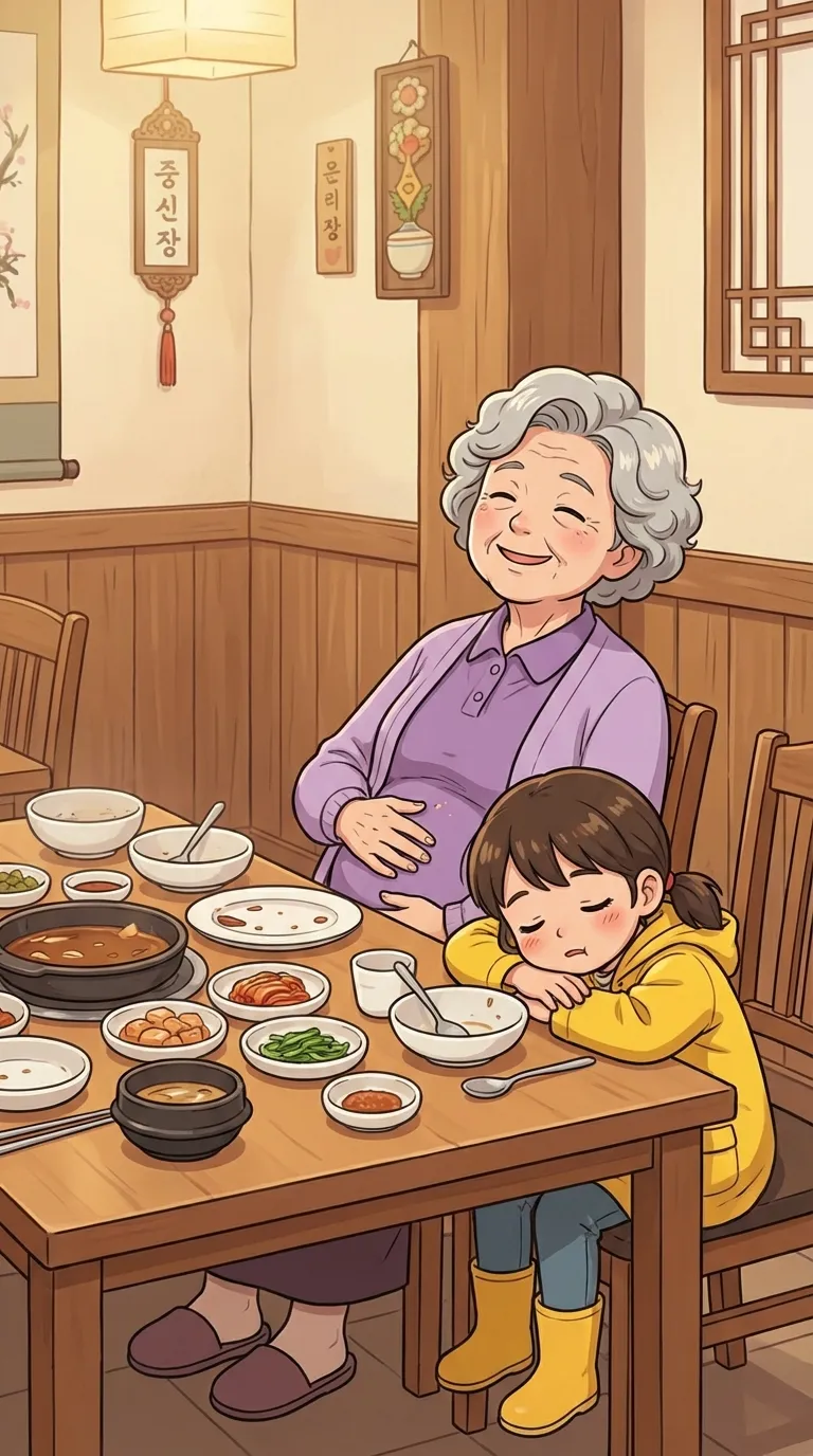 배부르다