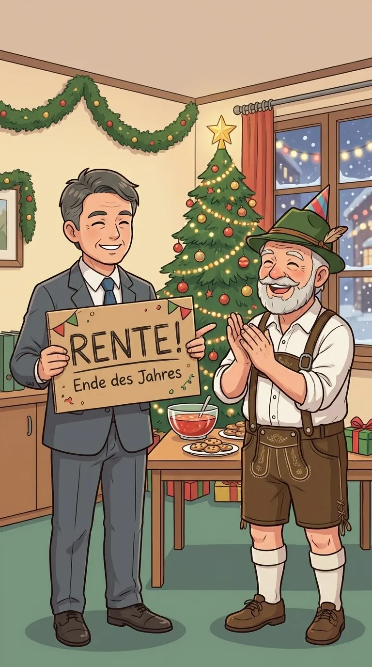 in Rente gehen/sein (D