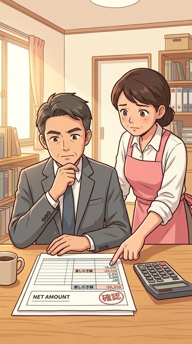差し引き