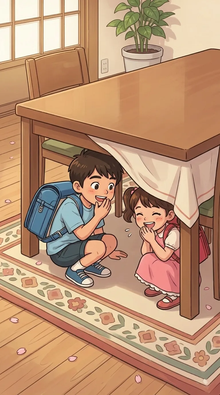 隠れる